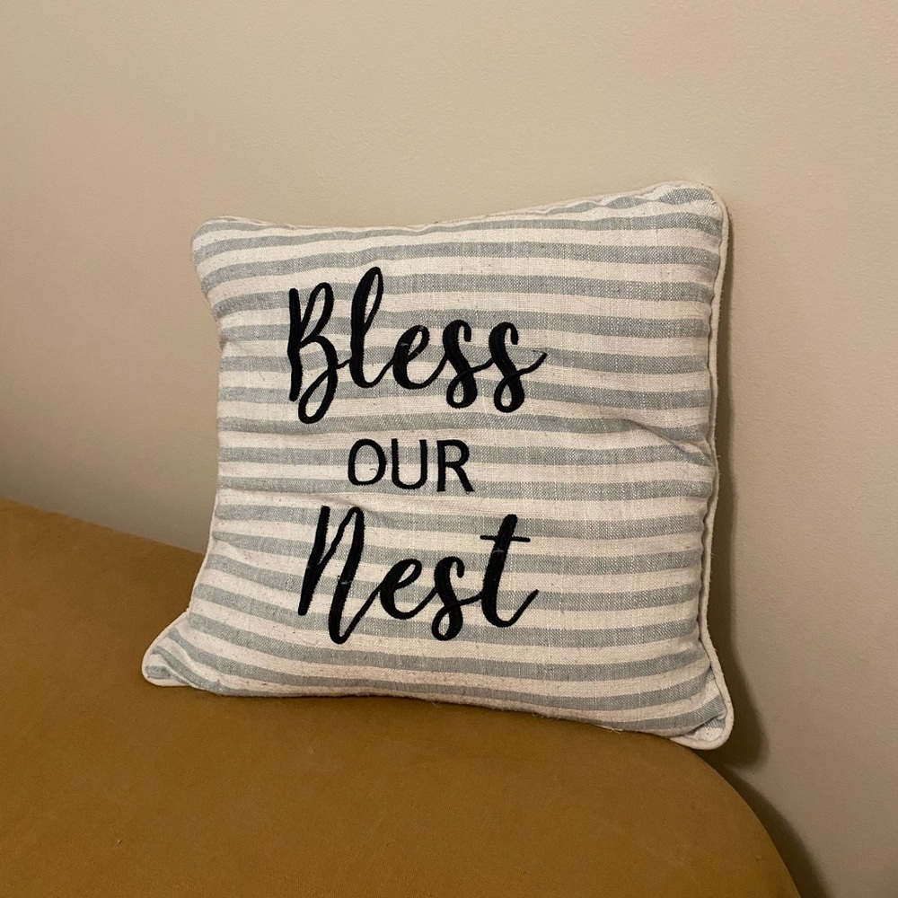 Rodeo Home Accent Pillow with Bless Our Nest Text